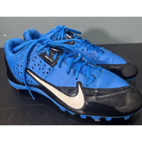 Nike Alpha Strike 3/4 TD Mens 14 Football Cleats 579370-014 Blue/Black Dual Pull - Picture 1 of 10
